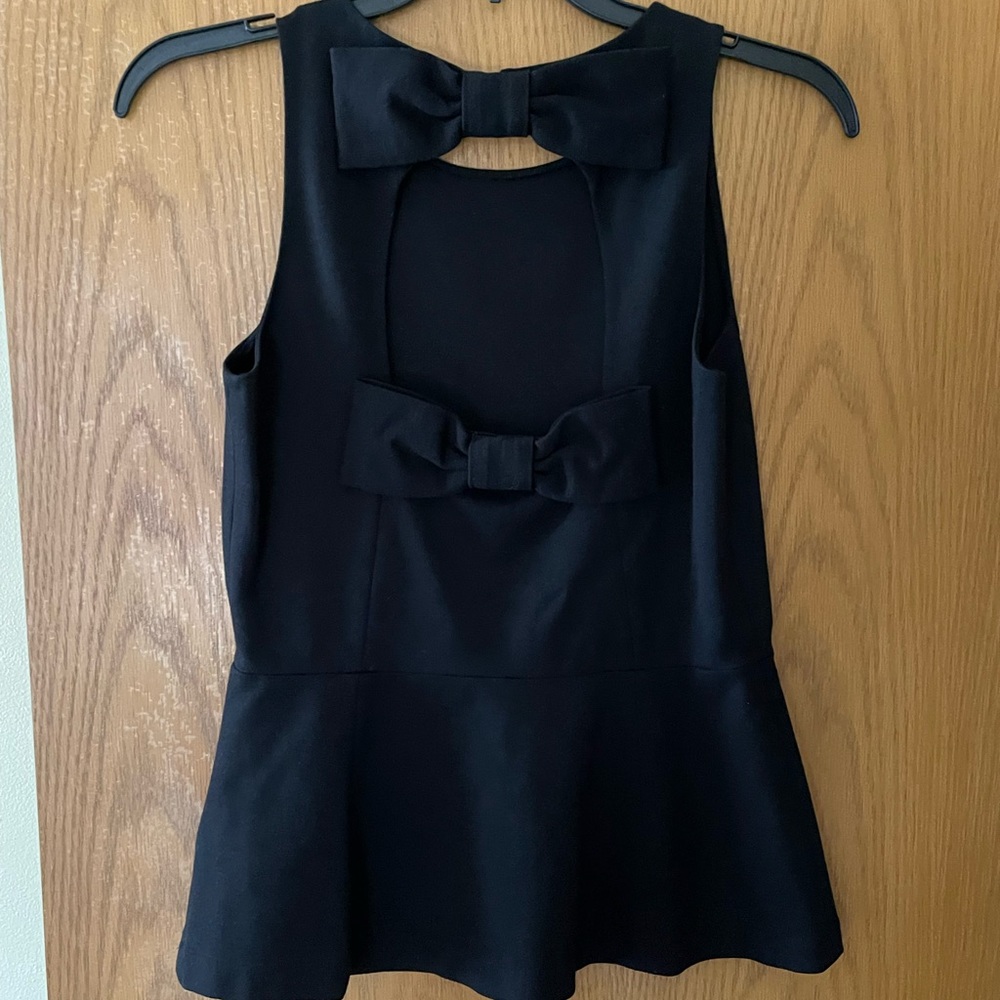 Kate Spade Sleeveless Peplum Top with Bows - Picture 2 of 3